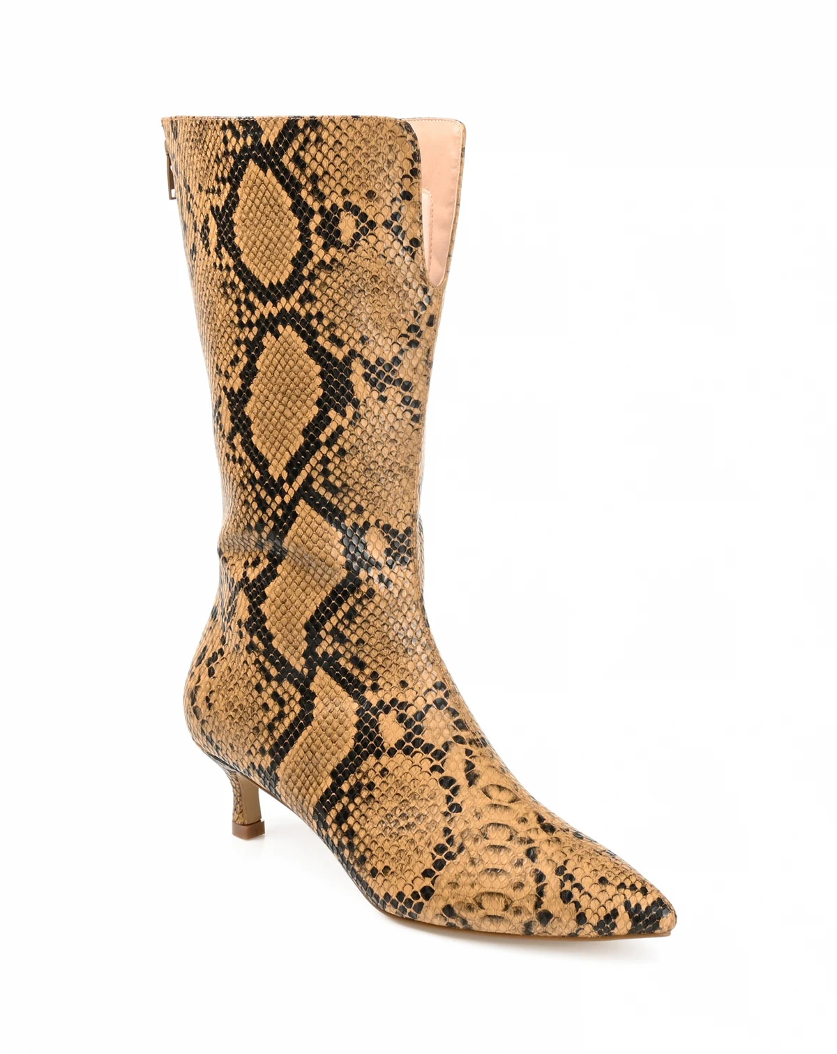 Women's Esperanza Wide Calf Mid Shaft Kitten Heel Boots