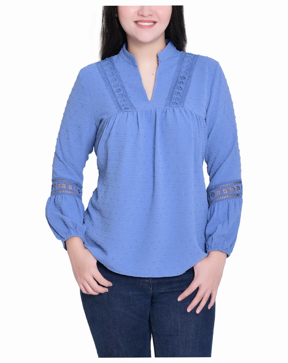 Women's Mandarin Collar Long Sleeve Top
