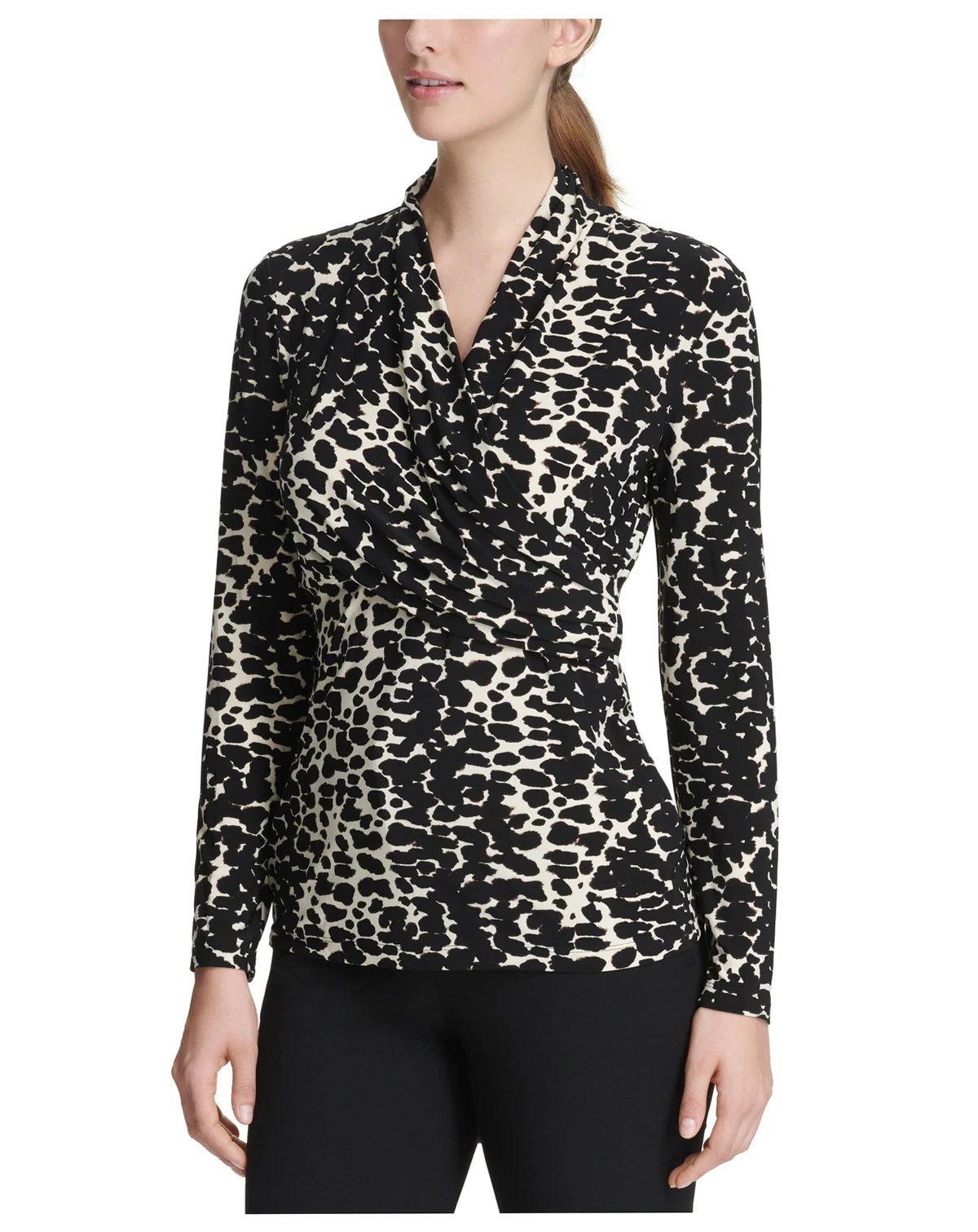 Petite Printed Surplice Top, Created for Macy's