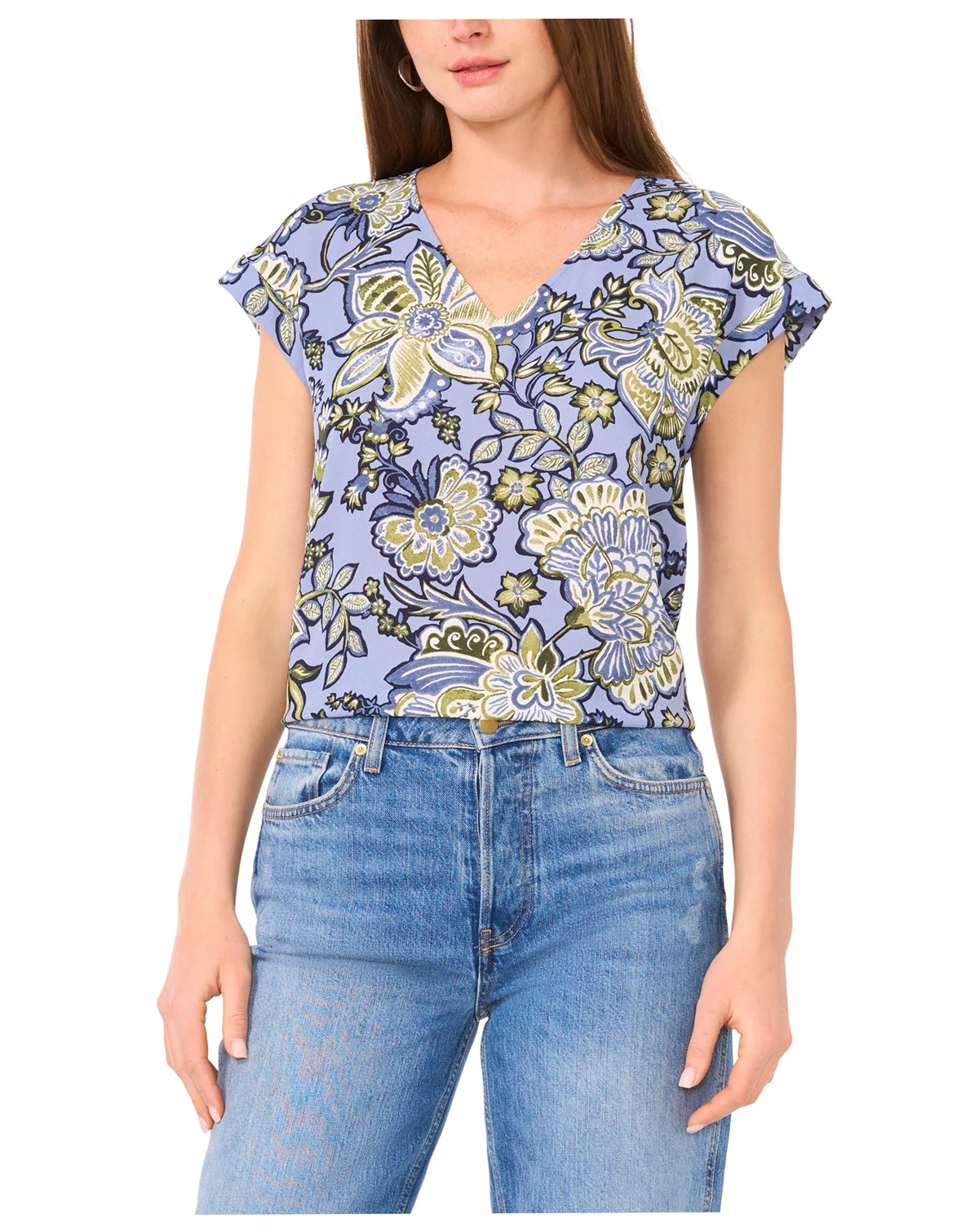 Women's V-Neck Drop Shoulder Top