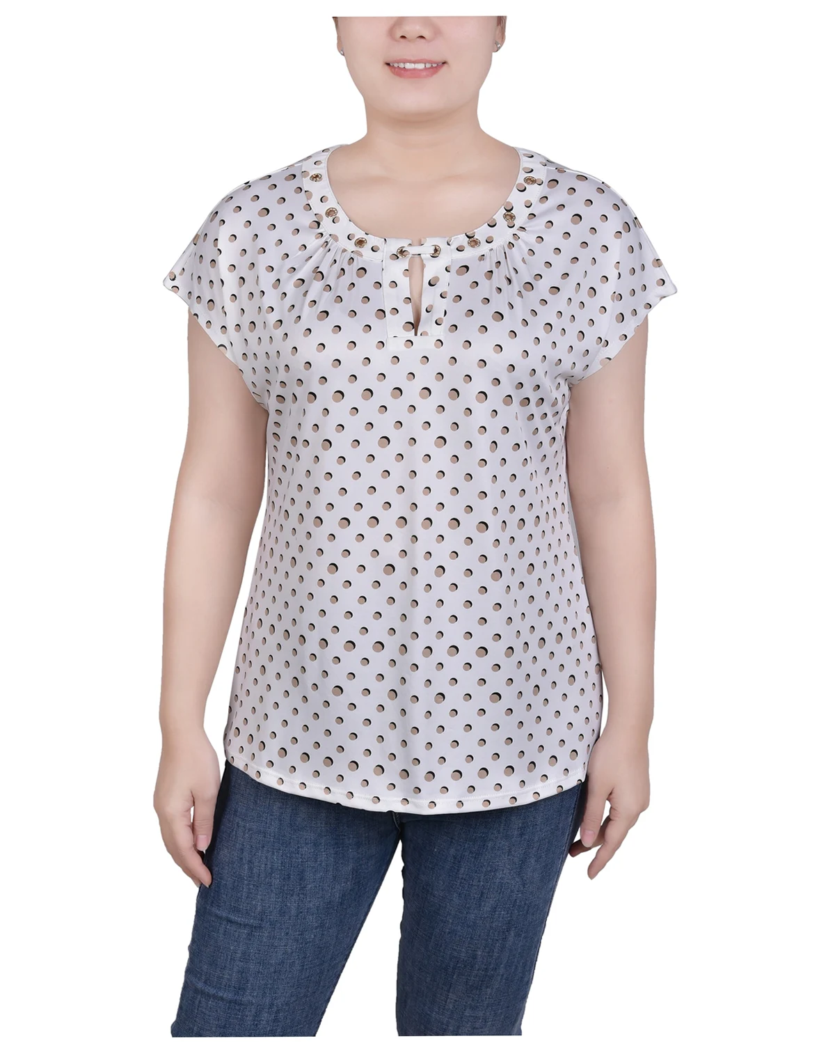 Women's Extended Sleeve Top with Grommets