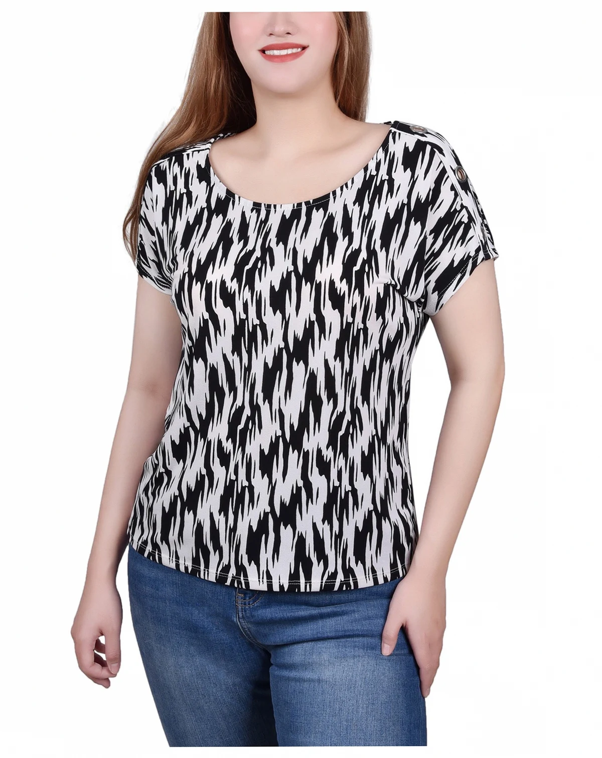 Short Sleeve Extended Sleeve Tunic Top