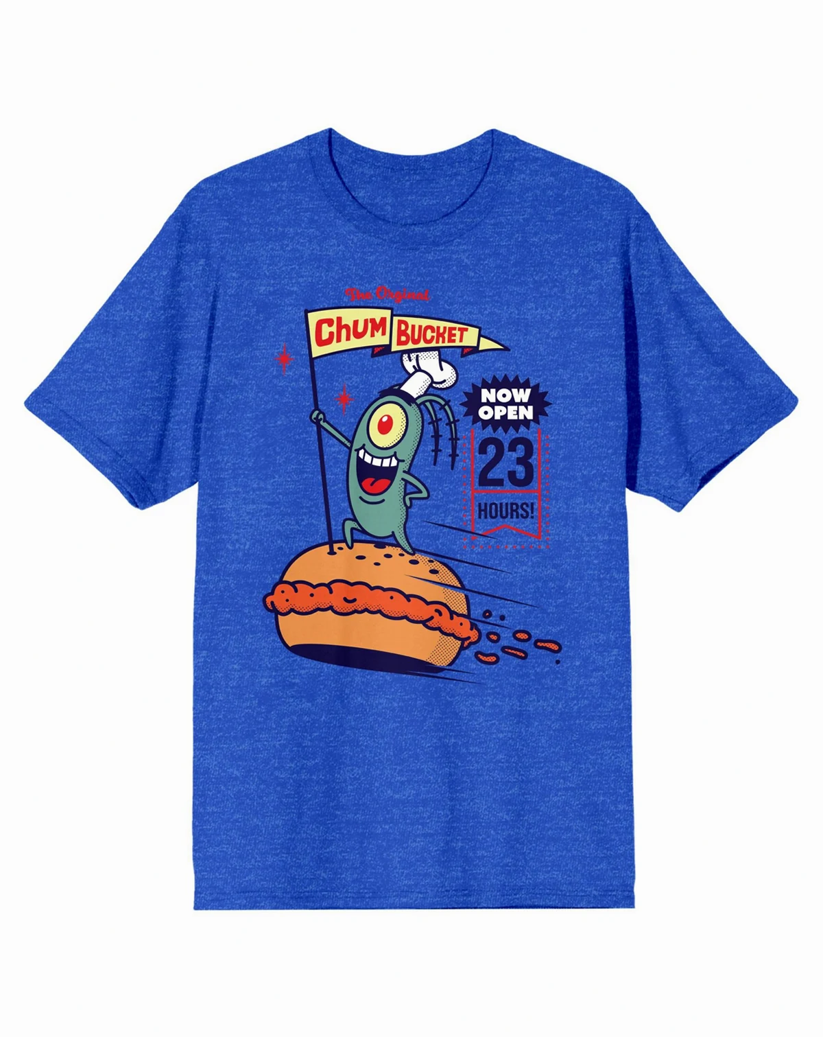 Men's Plankton The Original Chum Bucket Royal Heather Short Sleeve Tee-3XL
