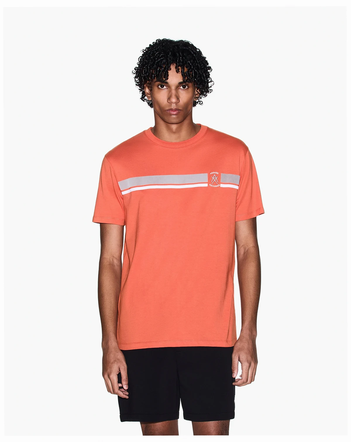 Men's Short Sleeve Flocked Stripe T-Shirt