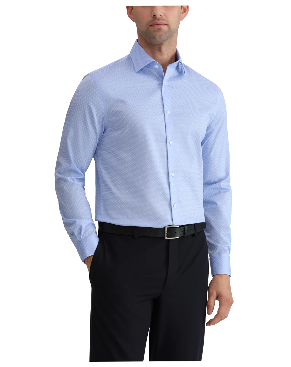 Men's Slim-Fit Spread Collared Dress Shirt