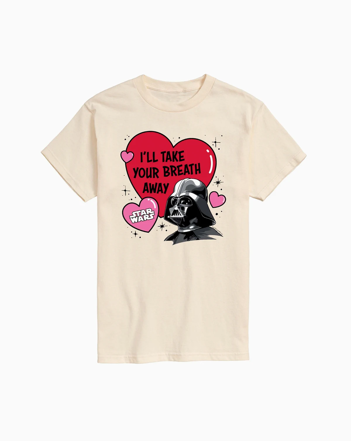 Men's Star Wars Valentine Vader Breath Away Printed Short-Sleeve Graphic T-Shirt