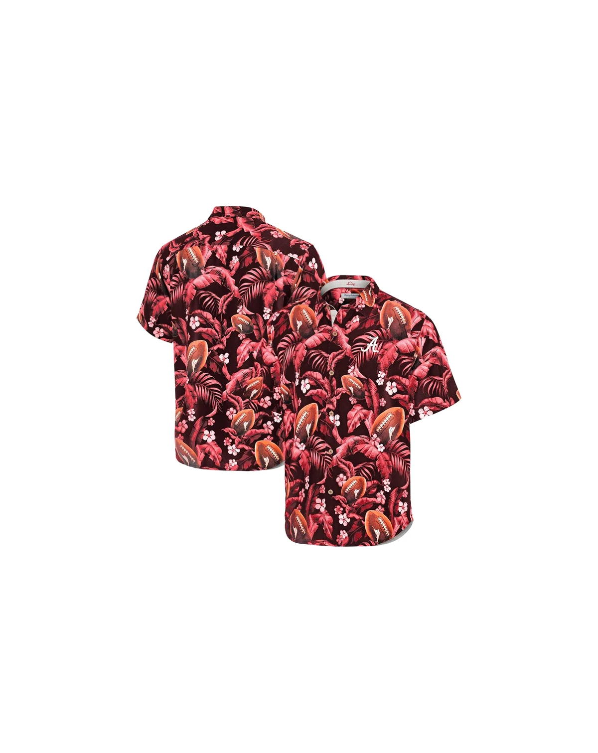 Men's Crimson Alabama Crimson Tide Veracruz Cay First Down Blooms Button-Up Shirt