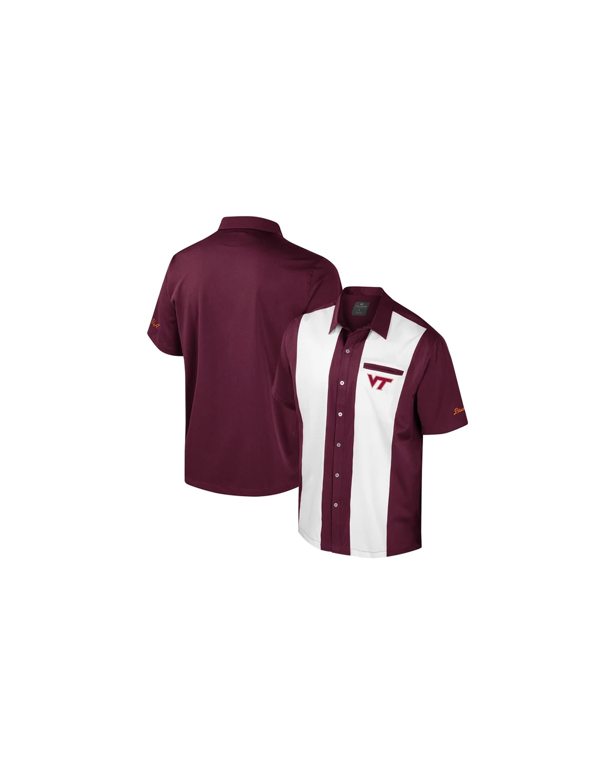 Men's Maroon Virginia Tech Hokies Strike Bowling Button-Up Shirt
