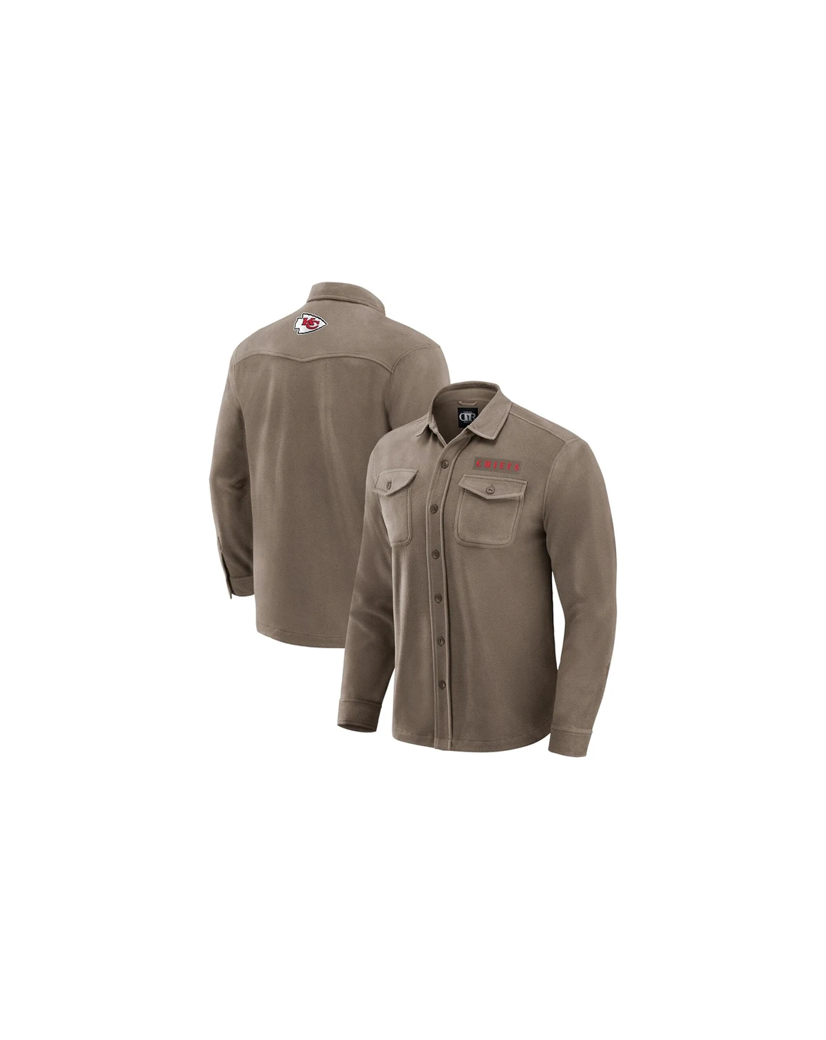 Darius Rucker Collection by Men's Tan Kansas City Chiefs Polar Fleece Cozy Button-Up Shirt