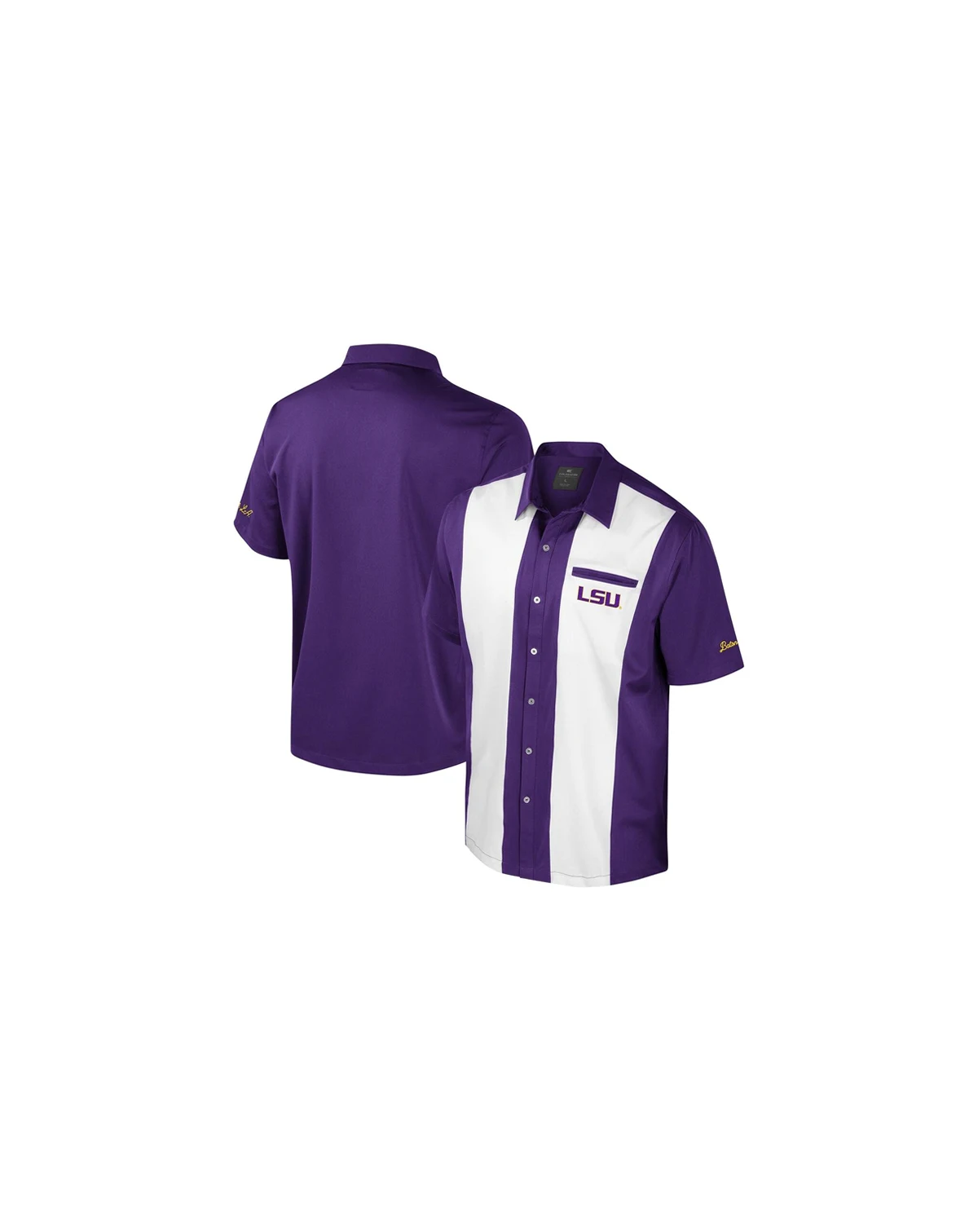 Men's Purple LSU Tigers Strike Bowling Button-Up Shirt