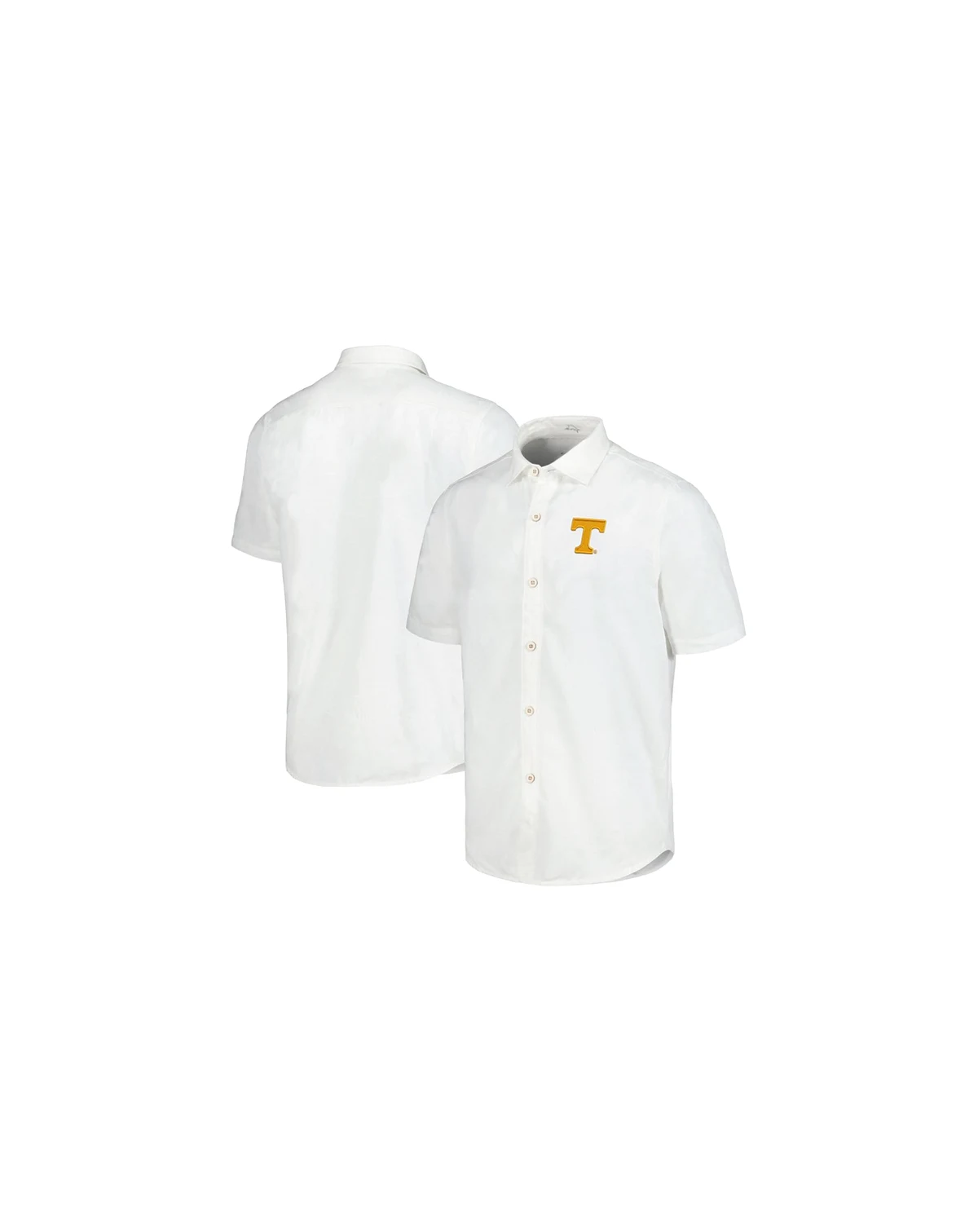 Men's White Tennessee Volunteers Coconut Point Palm Vista IslandZone Camp Button-Up Shirt