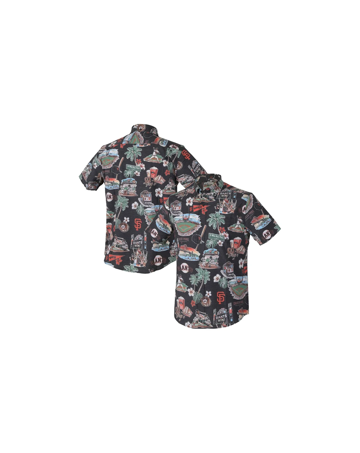 Men's Black San Francisco Giants Scenic Tri-Blend Performance Button-Up Top