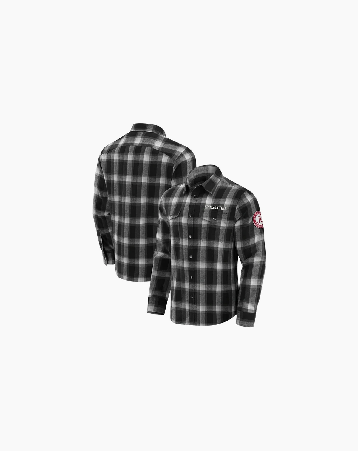 Darius Rucker Collection by Men's Black Alabama Crimson Tide Team Flannel Plaid Full-Snap Shirt