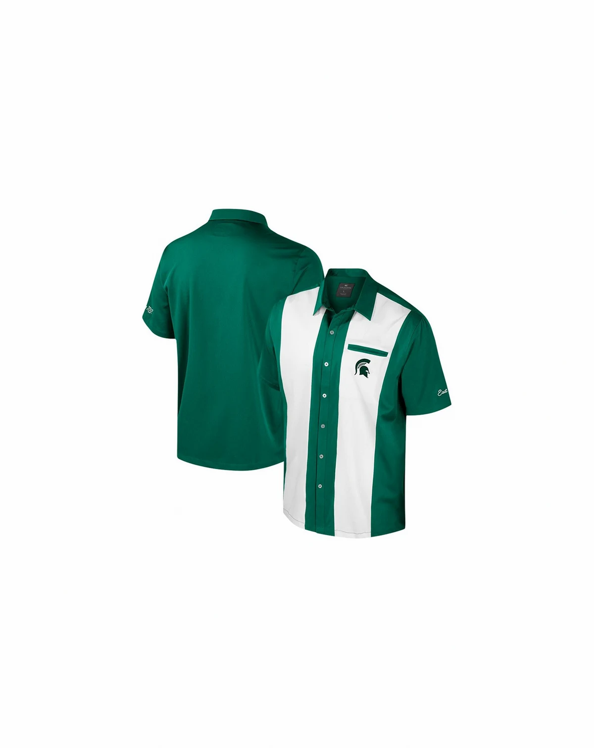 Men's Green Michigan State Spartans Strike Bowling Button-Up Shirt