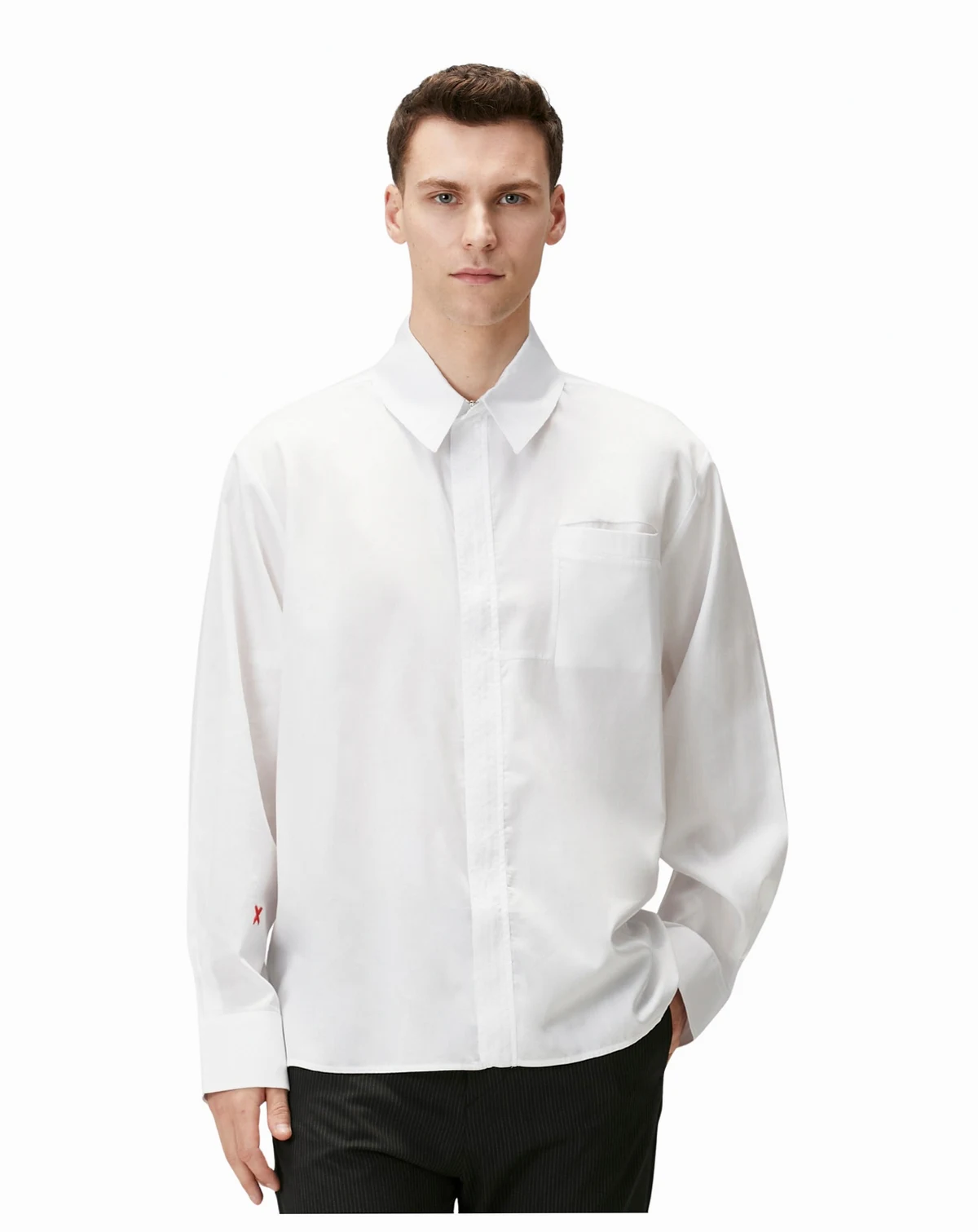 Men's Pure Cotton Zip-Front Woven Shirt