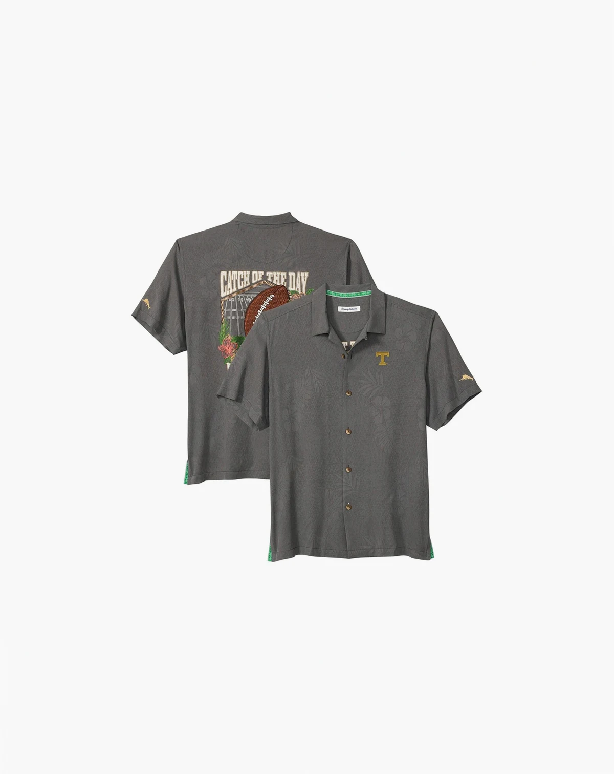 Men's Gray Tennessee Volunteers Catch of the Day Camp IslandZone Button-Up Shirt