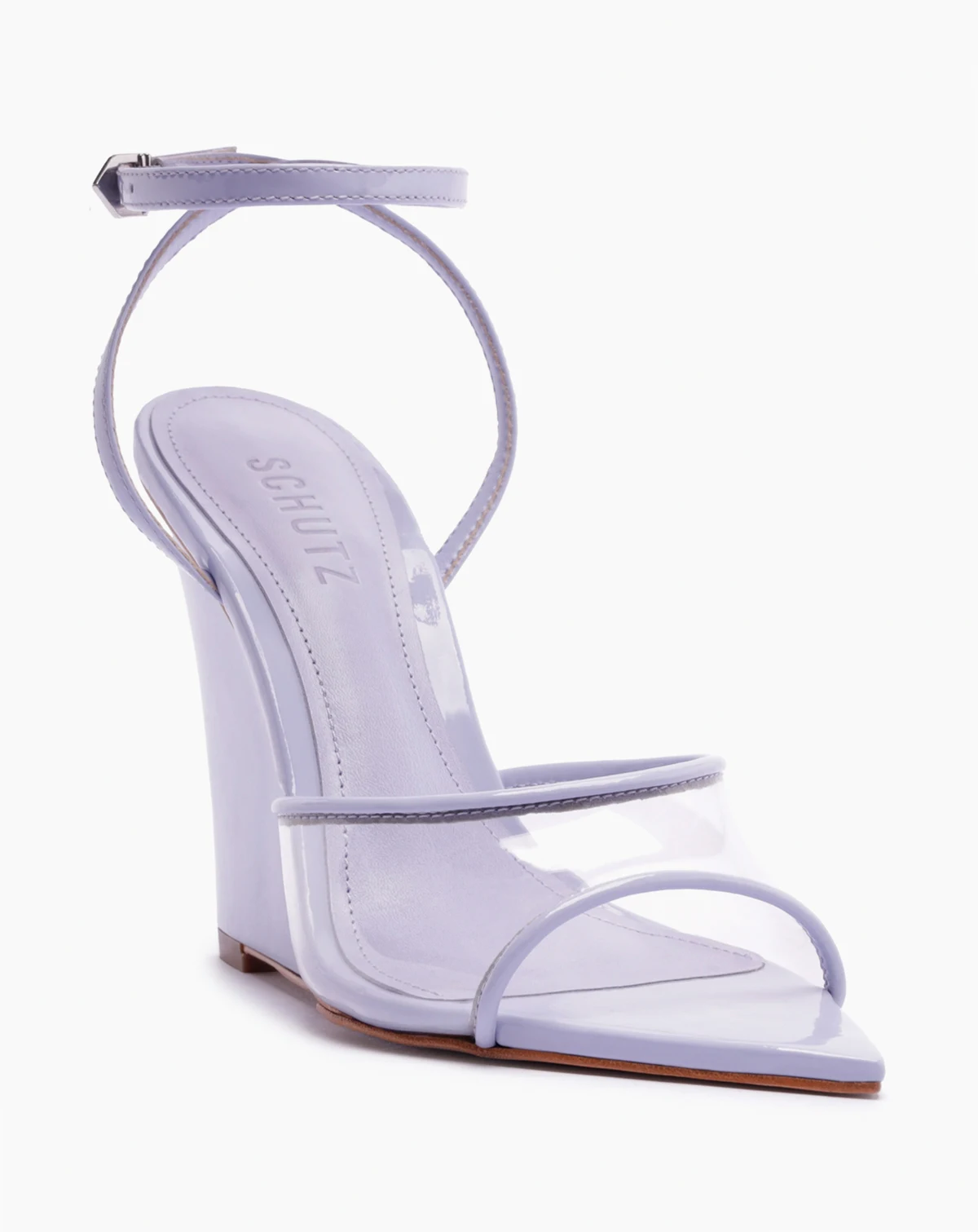 Women's Elodie Vinyl Pointed Toe Wedge Sandals