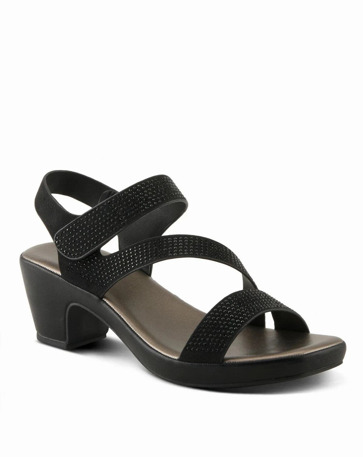 Women's YADIEL Crystal Strap Low Block Heel Sandals