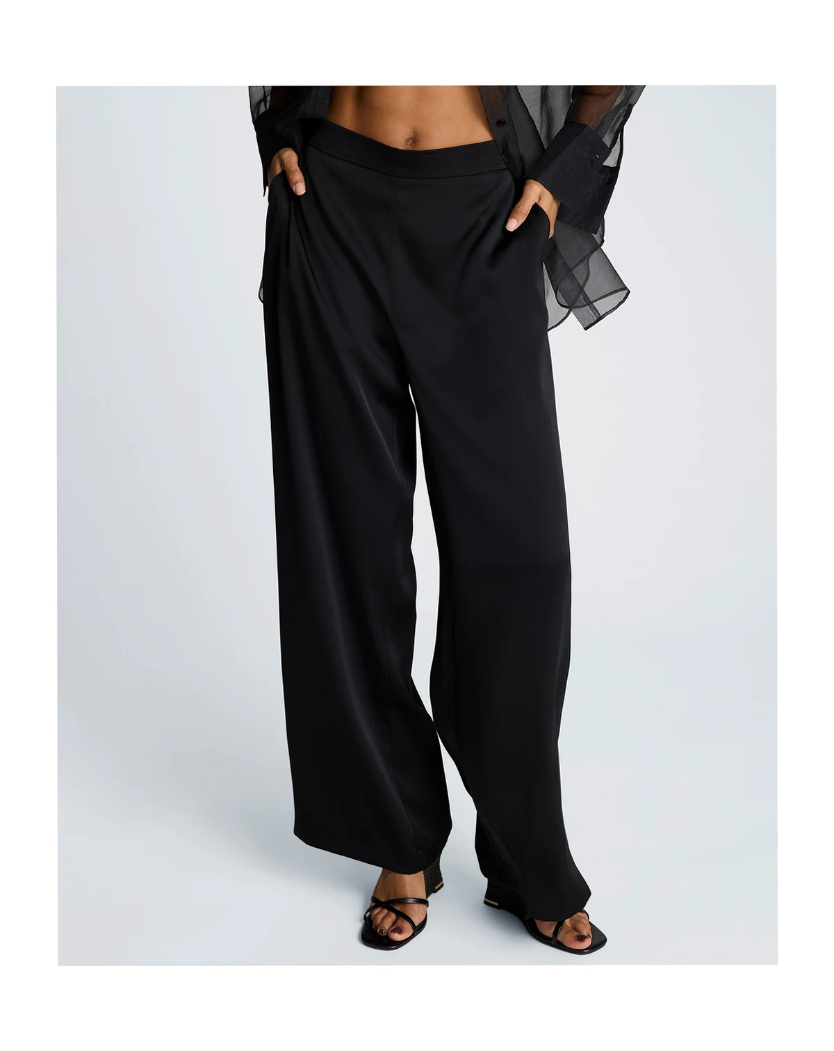 Women's Satin Wide-Leg Pants