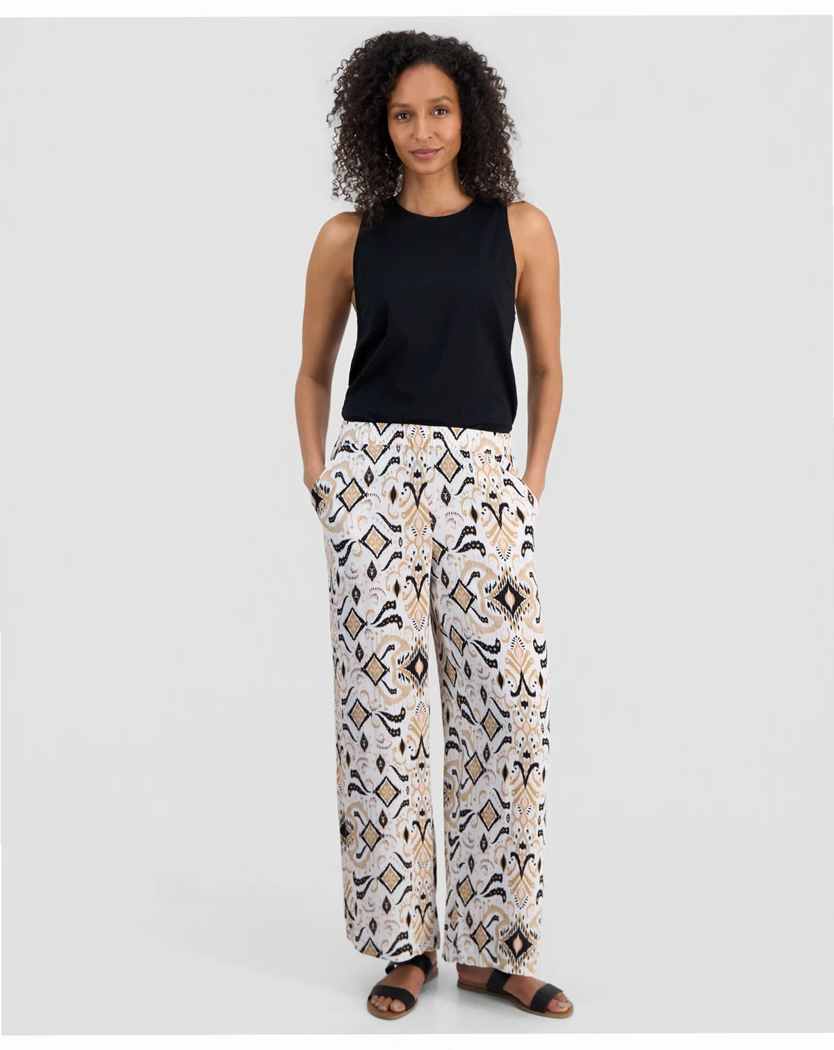 Women's Printed Wide-Leg Pull-On Pants, Macy's Exclusive