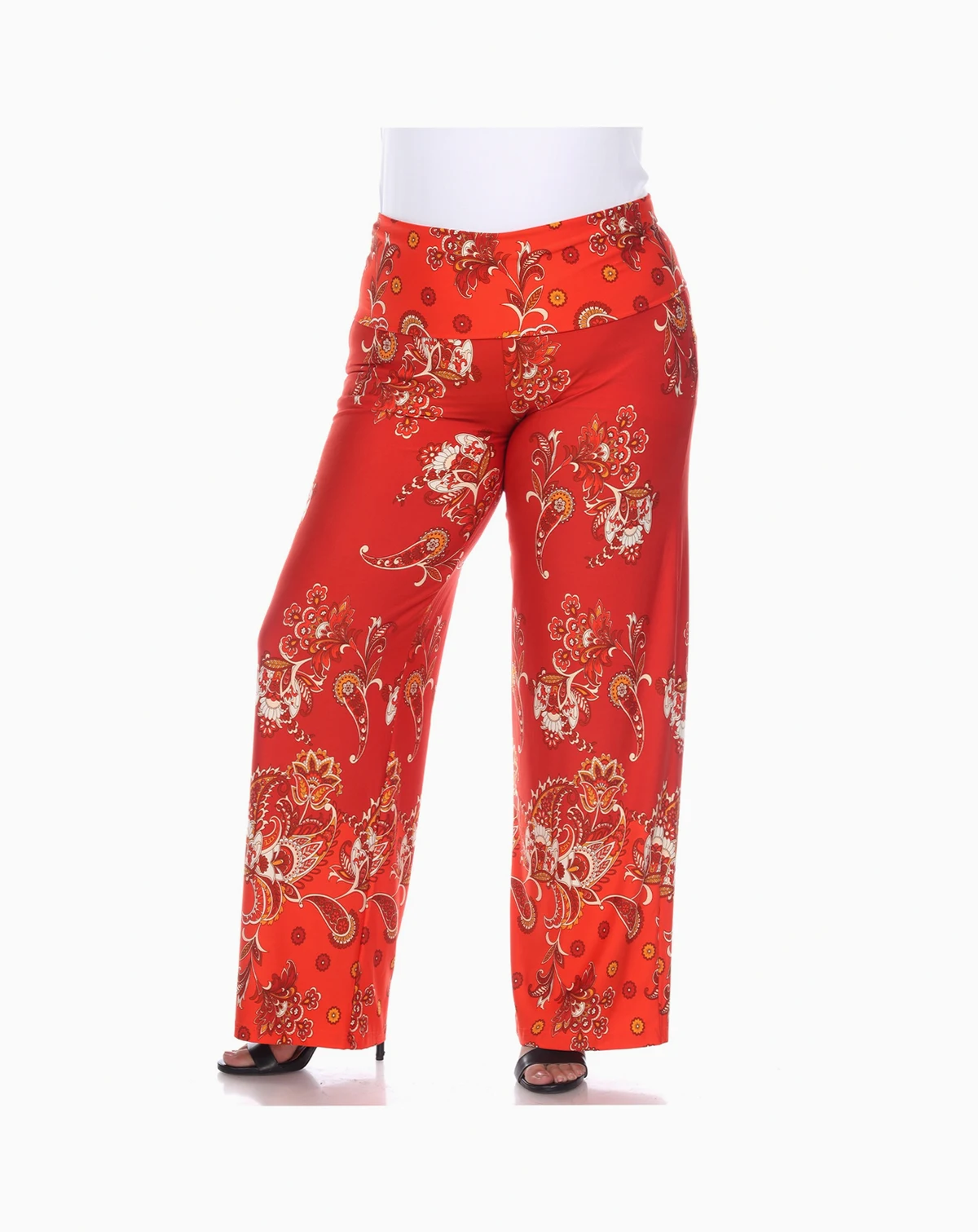 Plus Size Floral Paisley Printed Palazzo Pants