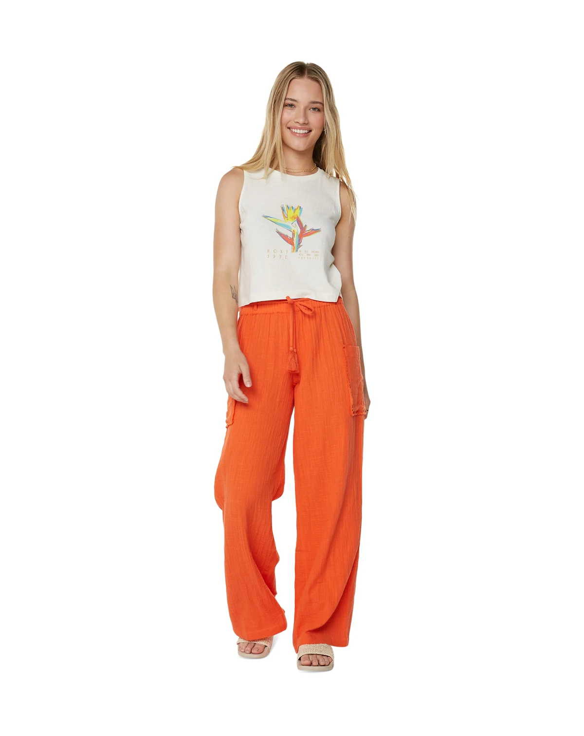 Juniors' Sea Goldie Wide-Leg Cotton Pants