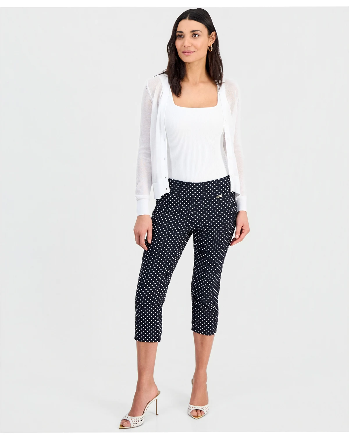 Petite Printed Mid-Rise Pull-On Bengaline Capri Pants, Created for Macy's