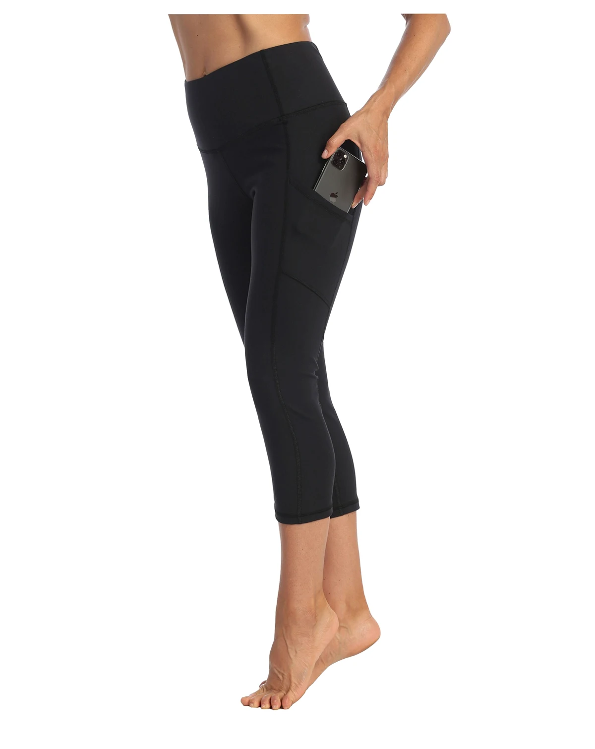 High Waist 3/4 Length Pocket Compression Leggings