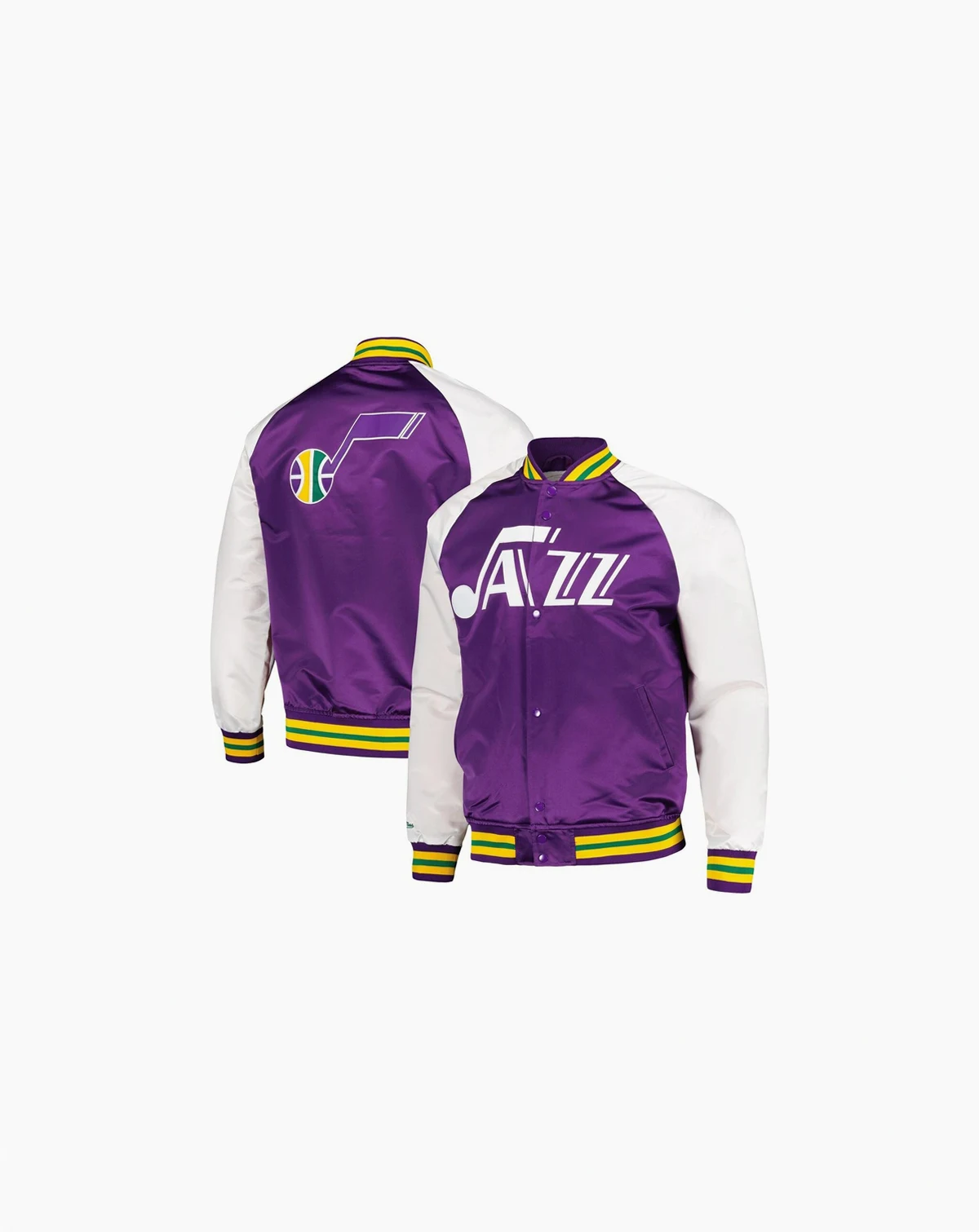 Men's Purple Utah Jazz Double Clutch Satin Raglan Full-Snap Jacket