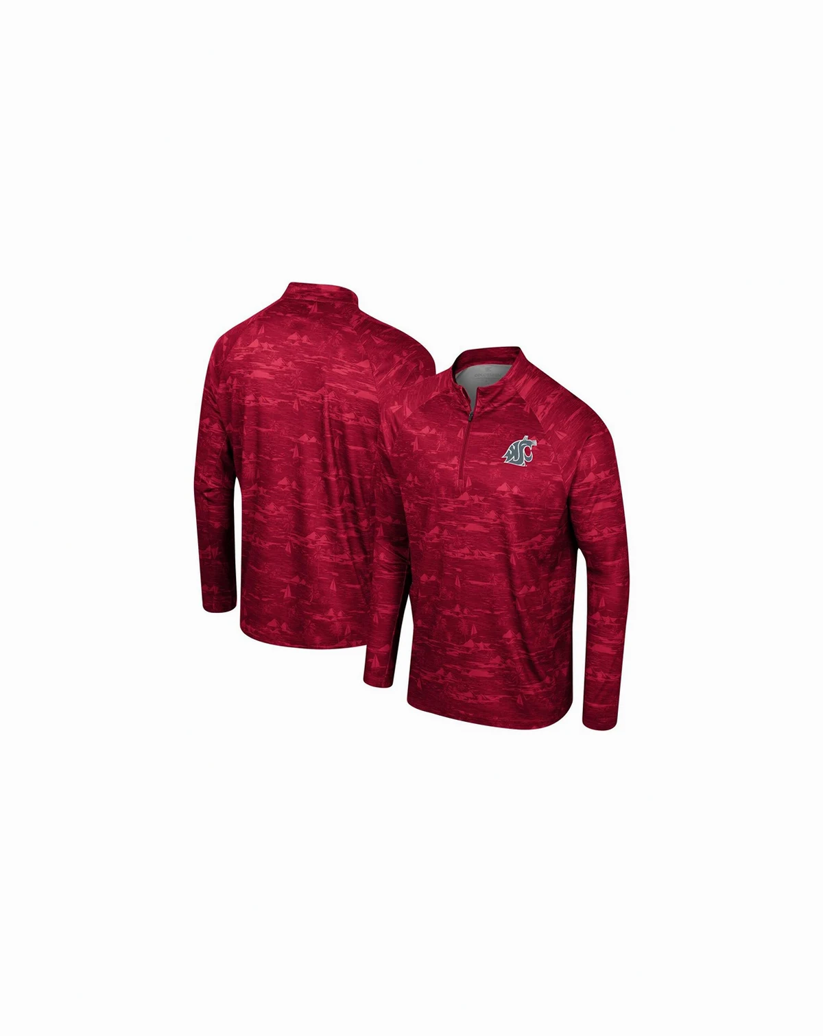 Men's Crimson Washington State Cougars Carson Raglan Quarter-Zip Jacket