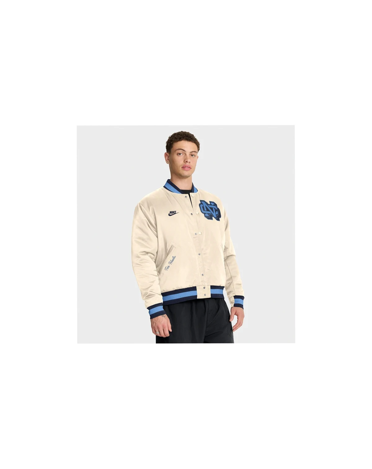 Men's Tan North Carolina Tar Heels Legacy Full-Snap Bomber Jacket