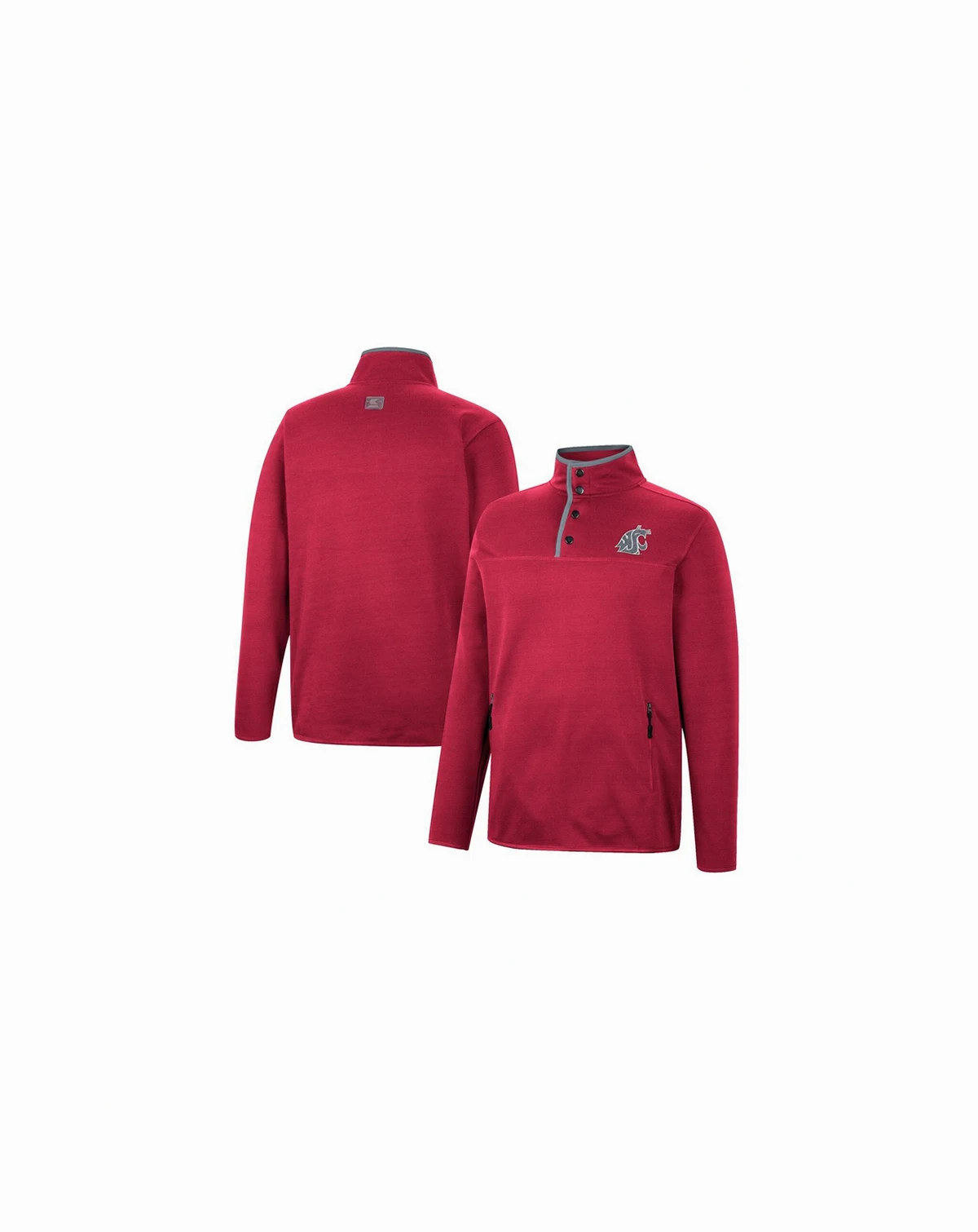 Men's Crimson Washington State Cougars Rebound Quarter-Snap Jacket