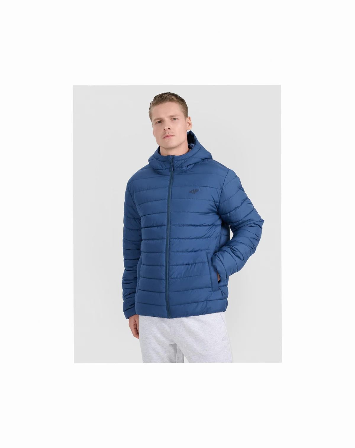Men's Quilted Down Jacket With Synthetic Filling