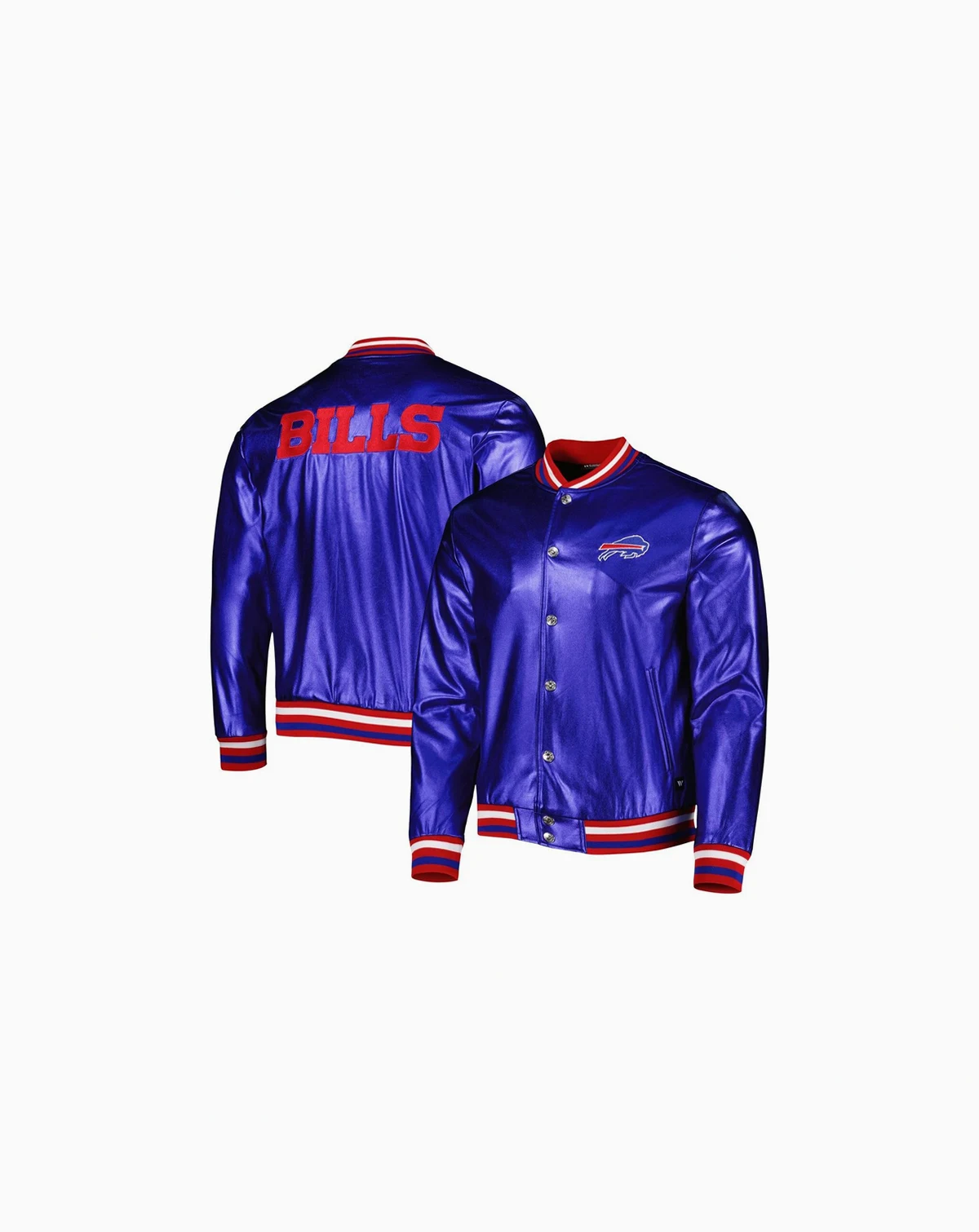Men's Royal Buffalo Bills Metallic Bomber Full-Snap Jacket
