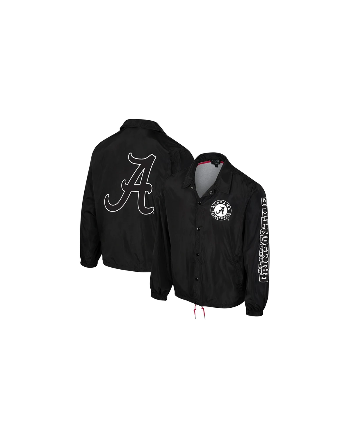 Men's and Women's Black Alabama Crimson Tide Coaches Full-Snap Jacket