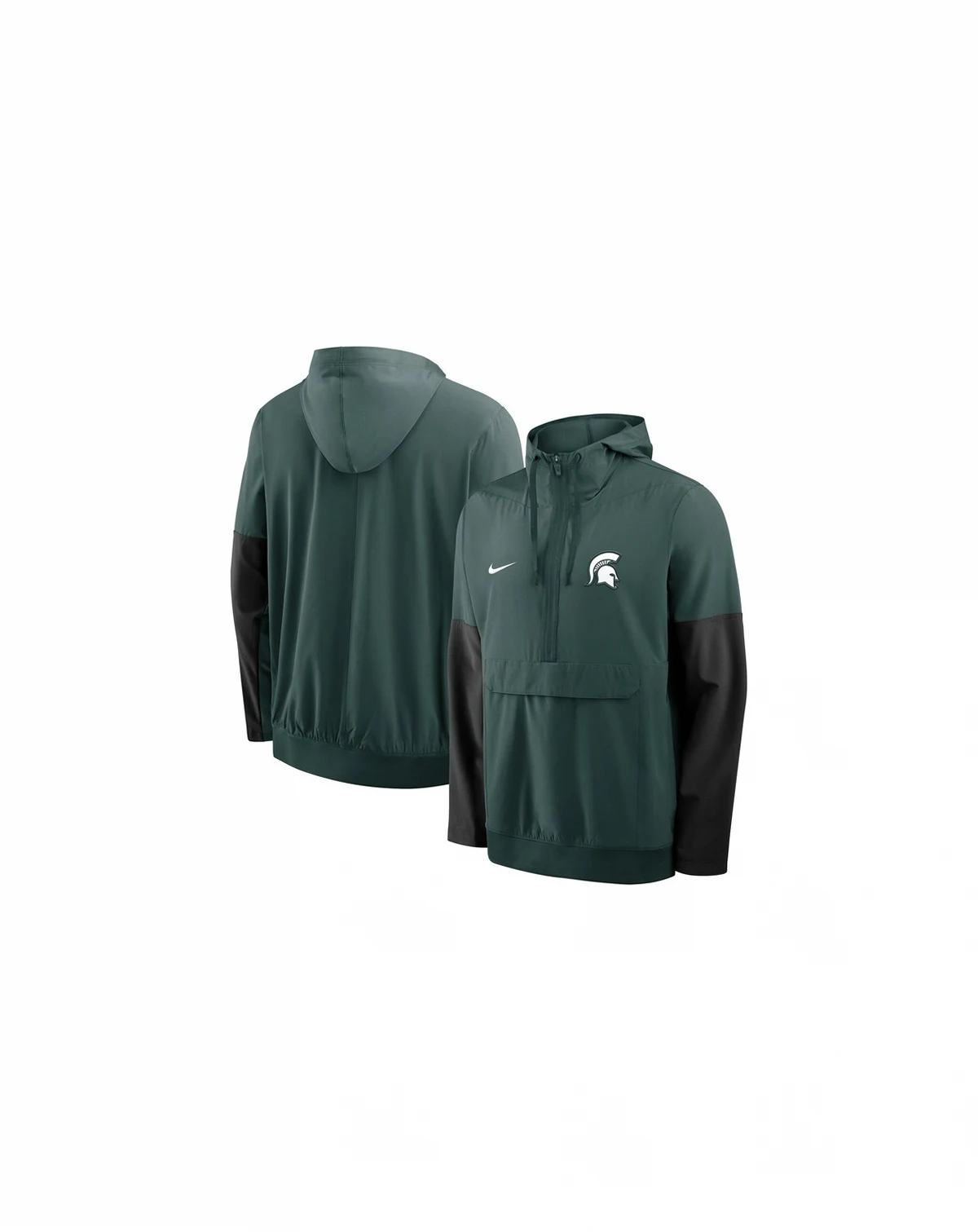 Men's Green Michigan State Spartans Anorak Half-Zip Hoodie Jacket
