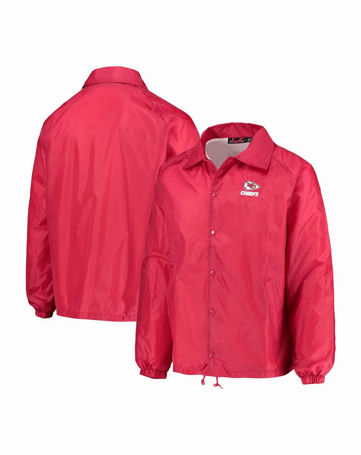 Men's Red Kansas City Chiefs Coaches Classic Raglan Full-Snap Windbreaker Jacket