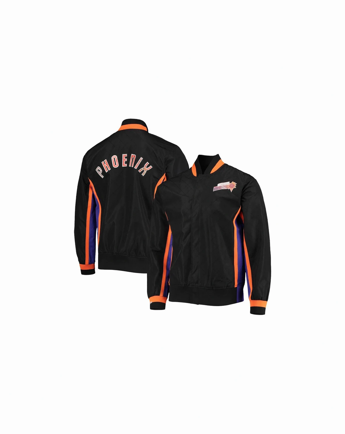 Men's Phoenix Suns Black Hardwood Classics 75th Anniversary Authentic Warmup Full-Snap Jacket