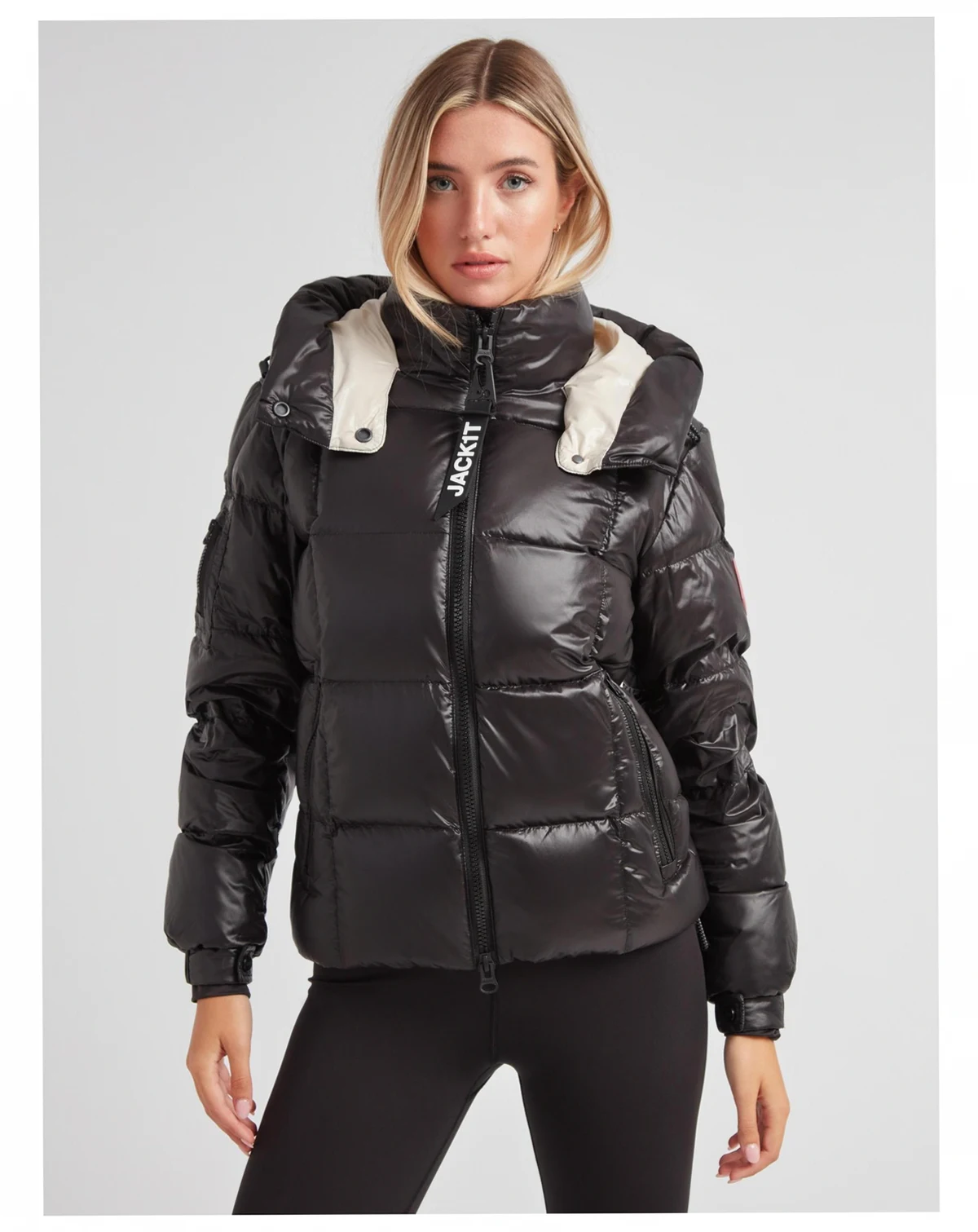 Women's EZ Boxed Racer Hooded Puffer Coat