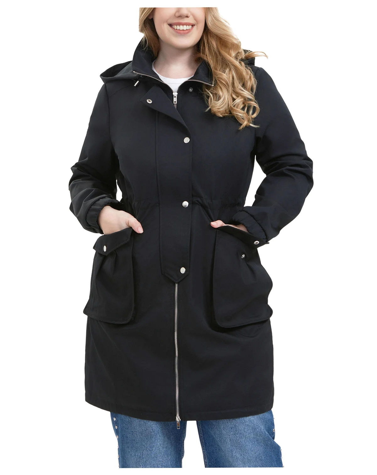 Plus Size Hooded Anorak Jacket