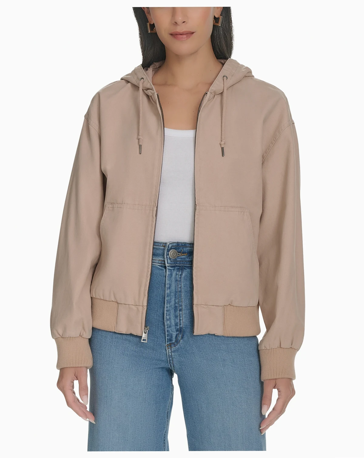 Women's Relaxed Hooded Bomber Jacket