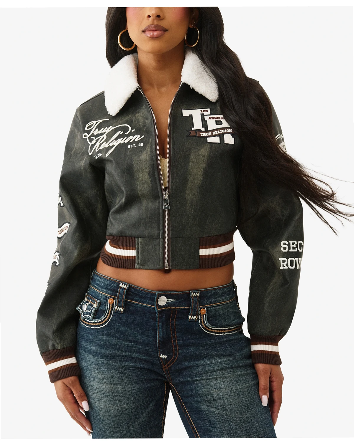 Women's Sherpa Collared Aviator Jacket