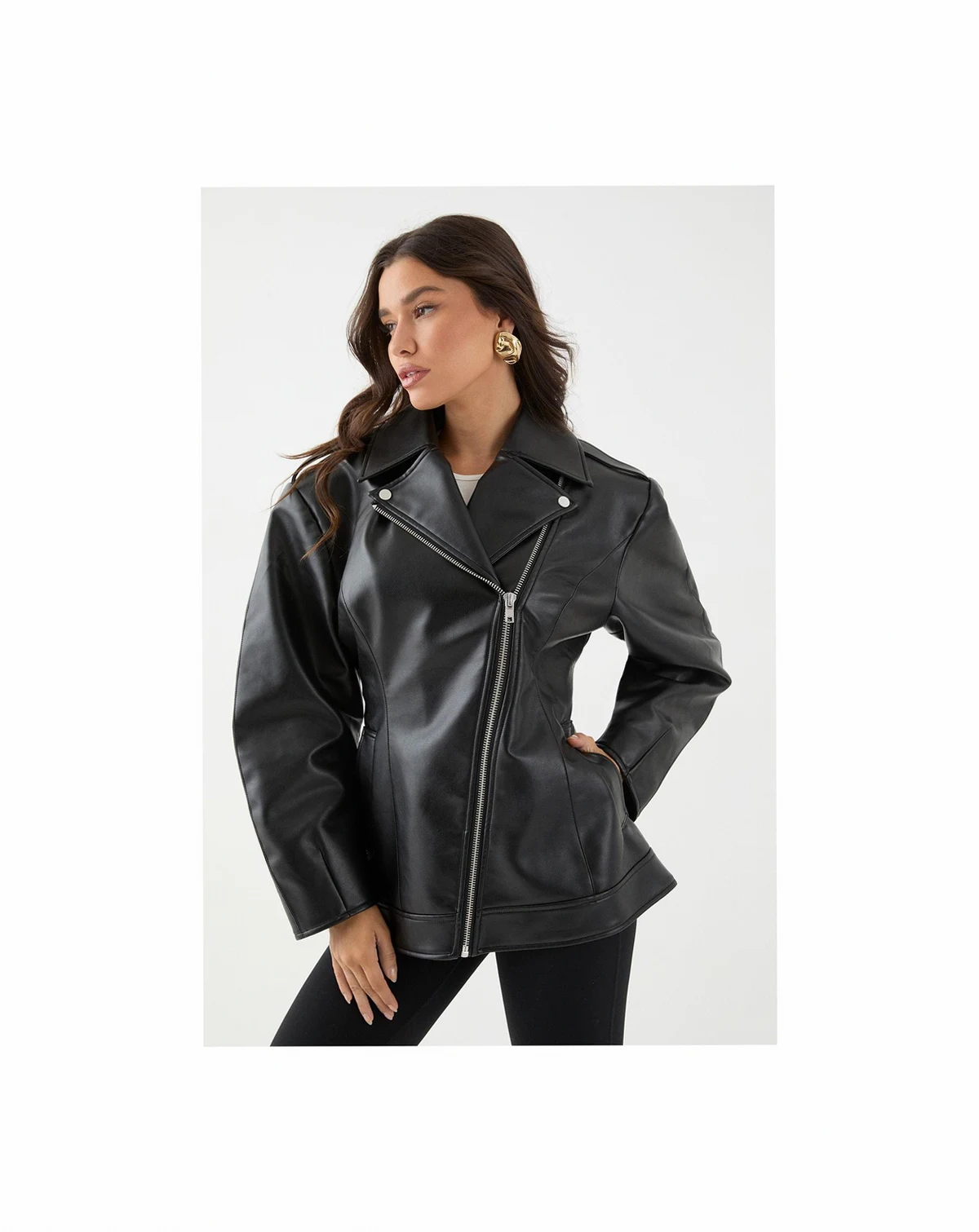 Women's Faux Leather Biker Jacket