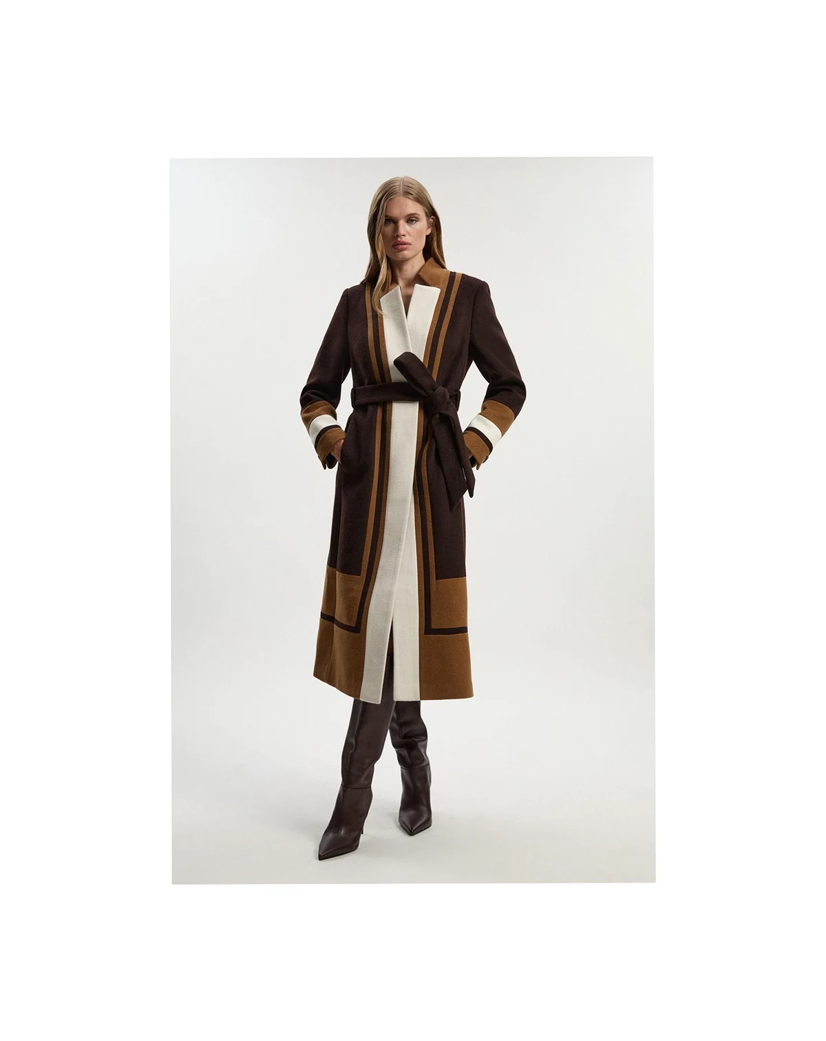 Women's Brushed Wool Belted Midi Coat