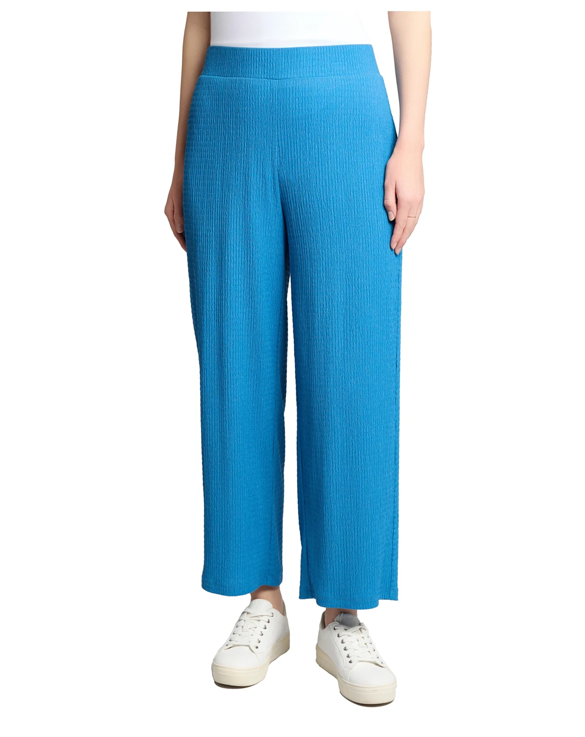 Women's Textured High-Rise Wide-Leg Pants