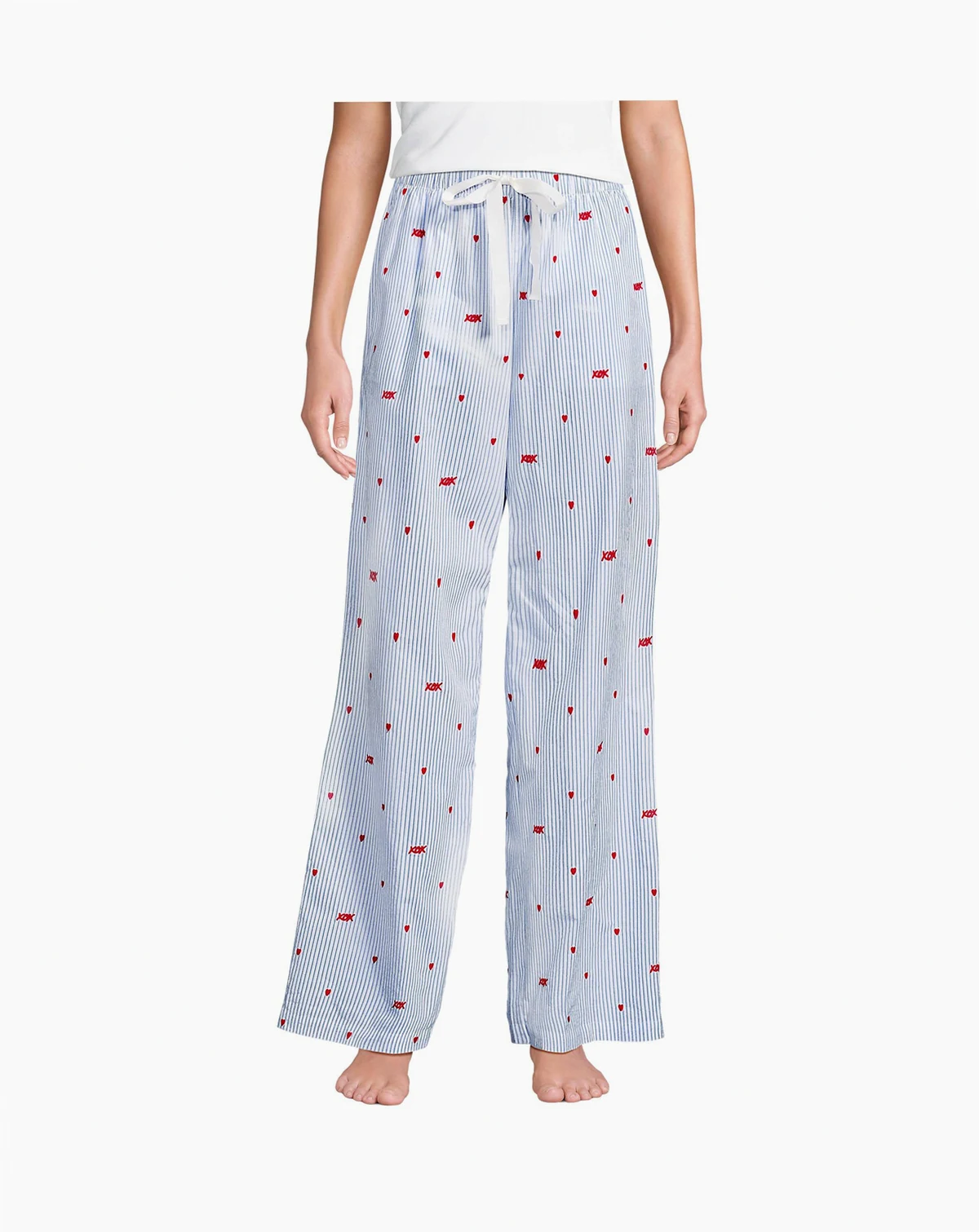 Women's Poplin Wide Leg Sleep Pants