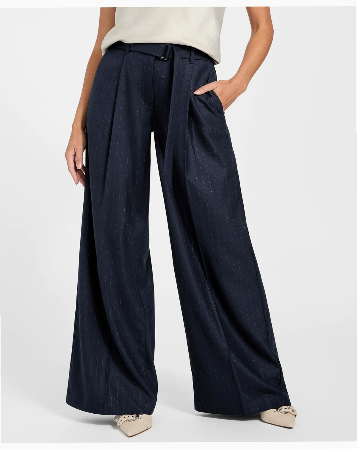 Women's Zanita Pin Stripe Relaxed-Fit Pants