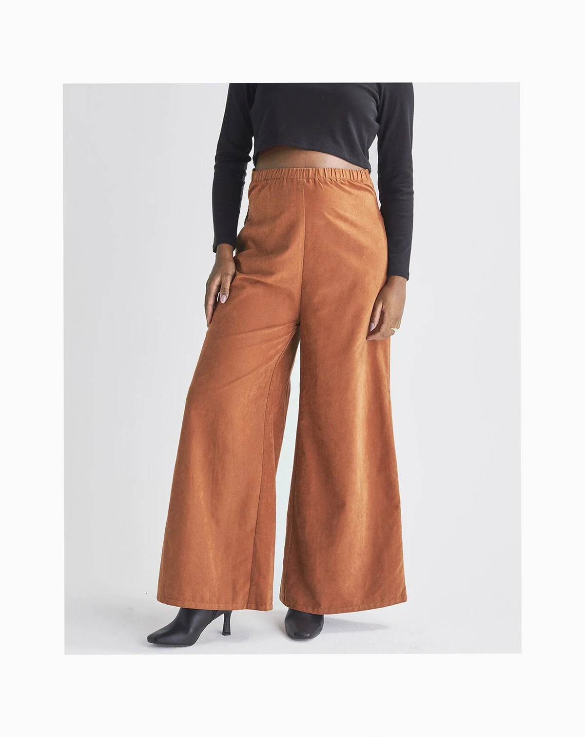 Maternity Stacie Wide Leg Pants in Suede