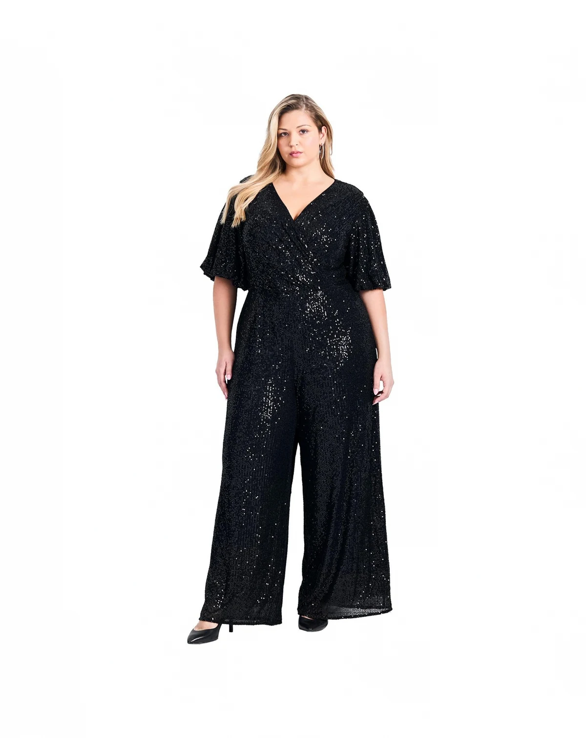 Women's Nada Sequin Puff Sleeve Jumpsuit