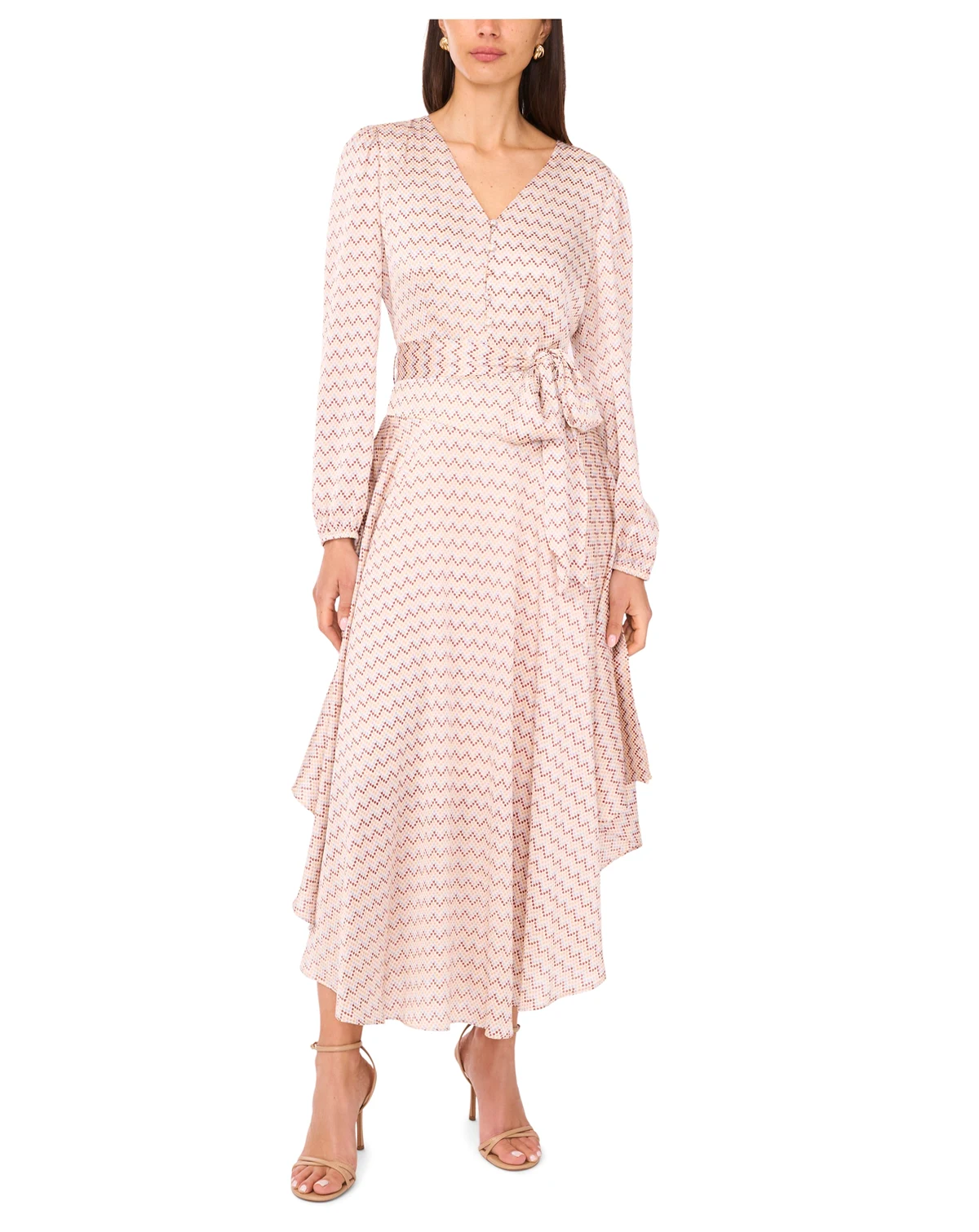 Women's Tie-Waist V-Neck Maxi Dress